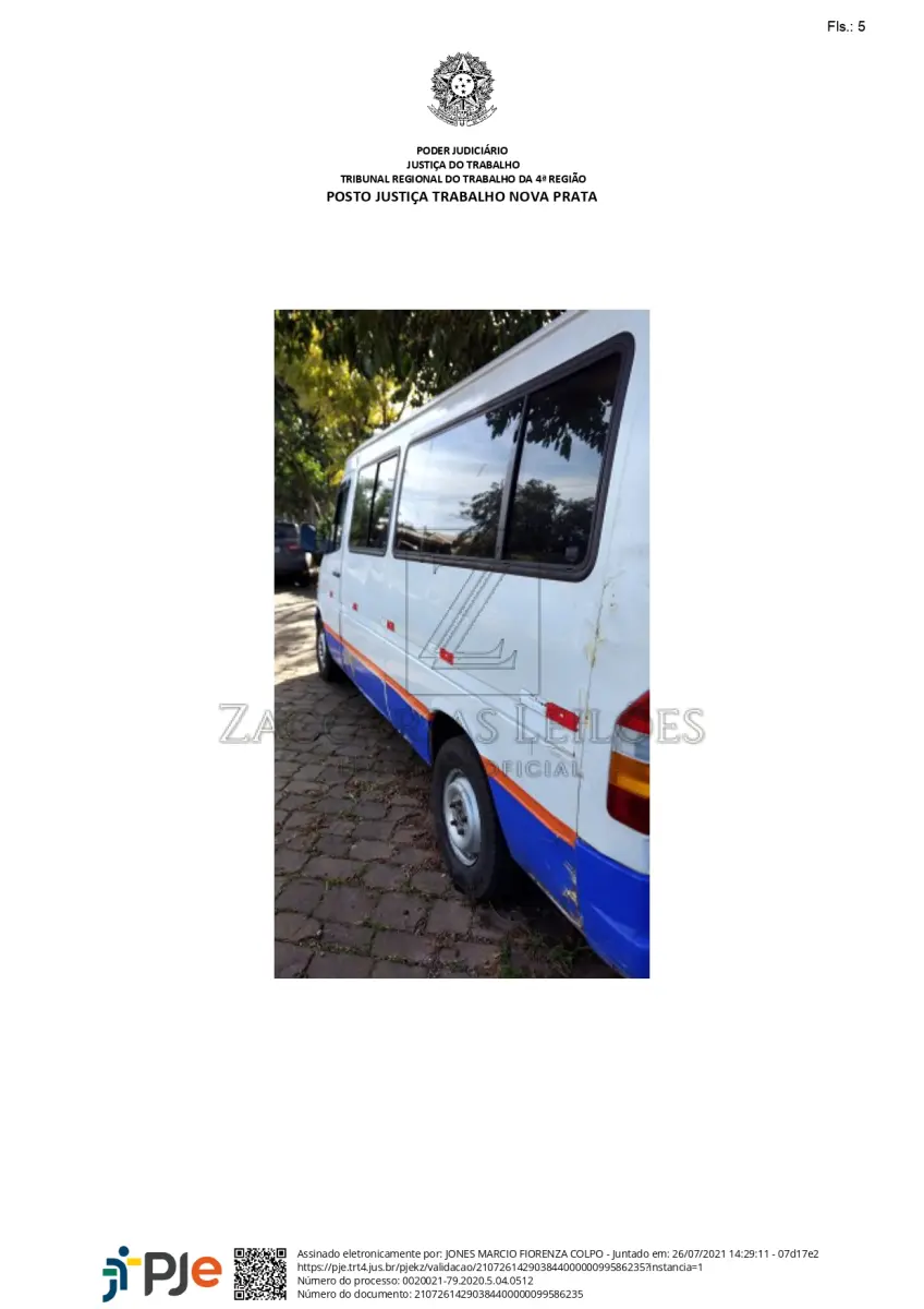 LOTE 003 - Um veículo da marca MERCEDEZ BENS SPRINTER 310 D, placa LCR-9320, ano/modelo 1998/1998, na cor branca. RENAVAM 714205826.