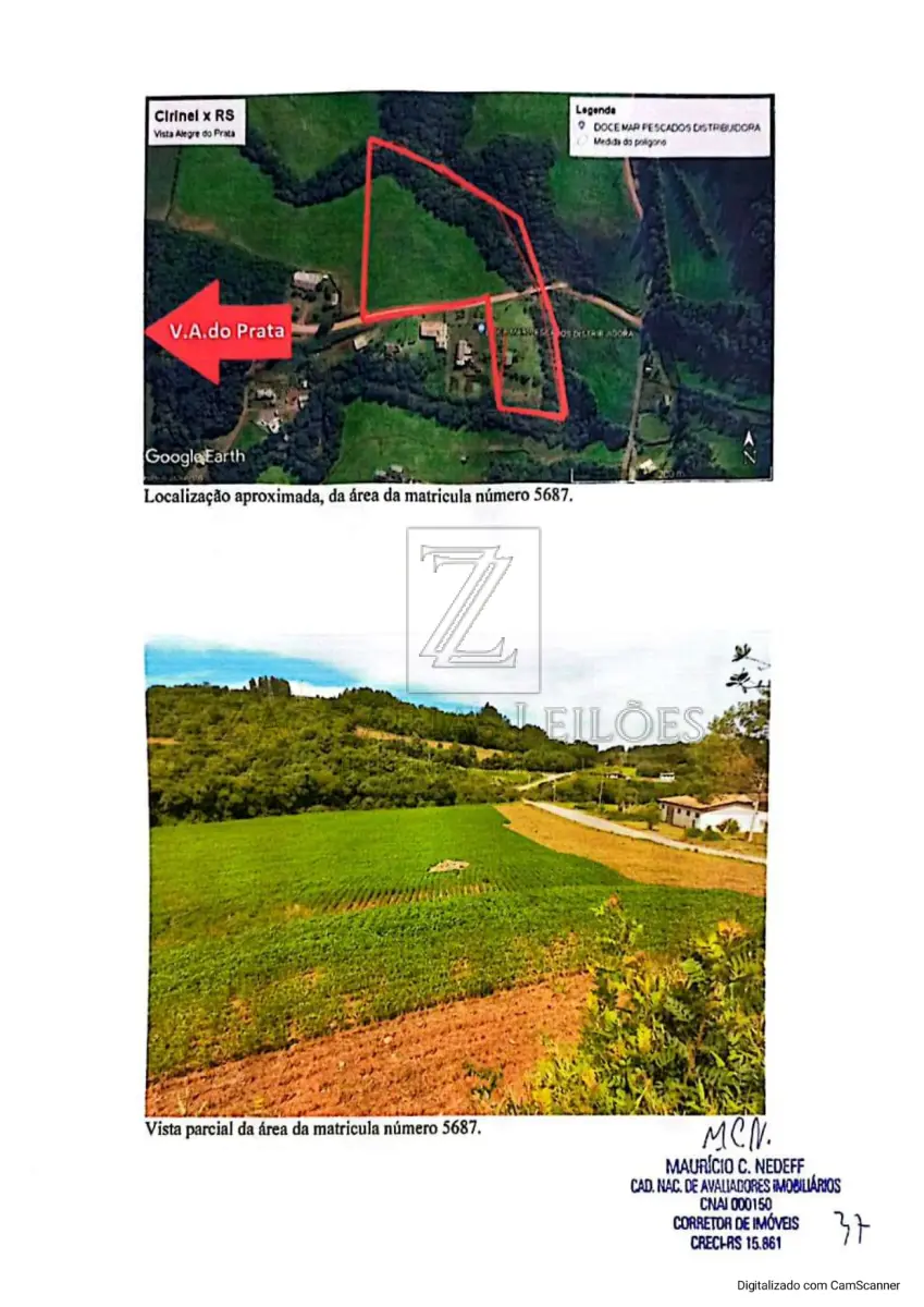 LOTE 001 - Parte Ideal dentro do todo maior correspondente a 31.385,55M², conforme R.11. 5687 do Imóvel: UMA GLEBA DE TERRAS, constituída de parte do lote rural nº 98, com 231.550,00m² e sobra de terra que faz fundo ao lote nº 98, com 21.440,00m², ambos da Linha General Osório, em Vista Alegre, neste Município, com área total de 252.990,00m², confrontando: ao NORTE, com terras das sobras da Linha Senador Otaviano; ao SUL, com o lote nº 97; a LESTE, com o lote nº 96, e com terras da sobra do lote nº 96, e a OESTE, com lote nº 100, e com terras da sobra do lote nº 100. Matrícula Nº 5687 do R. de I. da Comarca de Nova Prata.