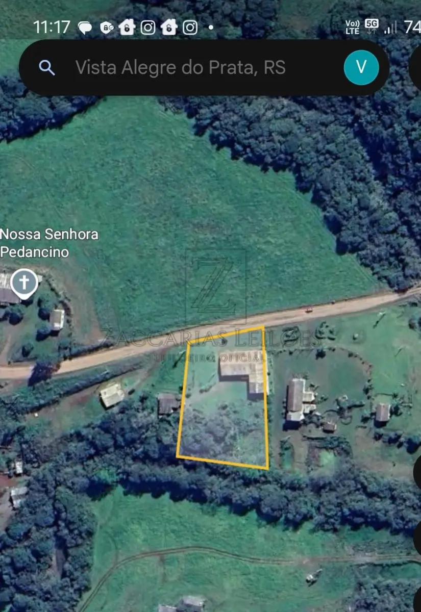 LOTE 002 - Parte ideal dentro do todo  maior correspondente a 5.000,00M², com as benfeitorias, sendo uma casa de alvenaria e um galpão  comercial conforme R.17.3512, no Imóvel: UMA GLEBA DE TERRAS, Constituída de parte do lote  rural nº 98, com 231.550,00m², e sobra de terra que faz fundo ao lote nº 98, com 21.440,00m², ambos da  Linha General Osório, em vista Alegre, neste Município, com área total de 252.990,00m², confrontando:  ao NORTE, com terras das sobras da Linha Senador Otaviano; ao SUL, com o lote nº 97; a LESTE, com  o lote nº 96, e com terras da sobra do lote nº 96, e a OESTE, com o lote nº 100, e com terras da sobra do  lote nº 100. Matrícula nº 3512 do R. de I. da Comarca de Nova Prata.