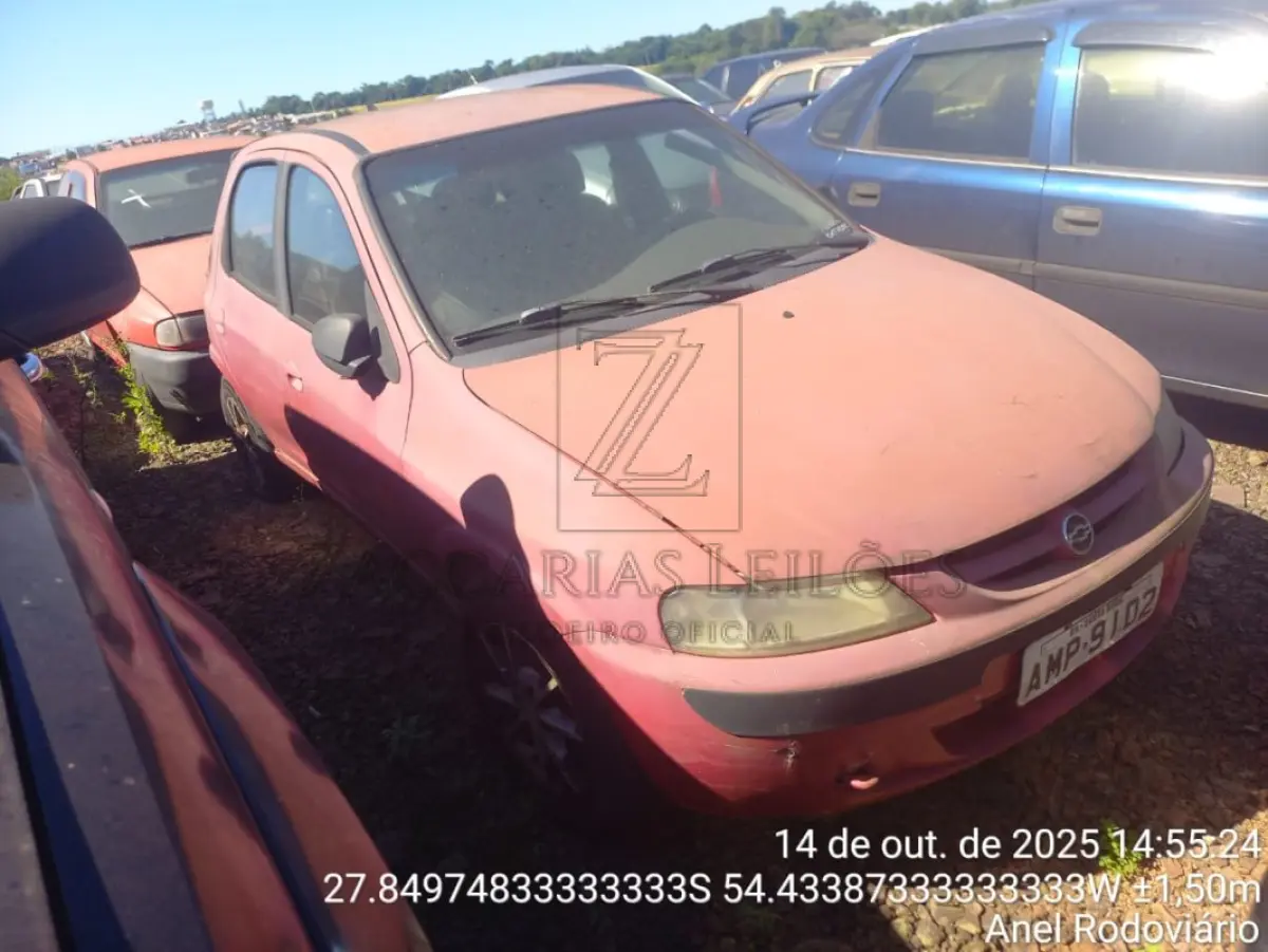 LOTE 001 - GM/CELTA 4P SPIRIT, placas AMP9102, ano/modelo: 2005/2005, na cor VERMELHA, Chassi:  9BGRX48J05G193684, RENAVAM: 00851290914.