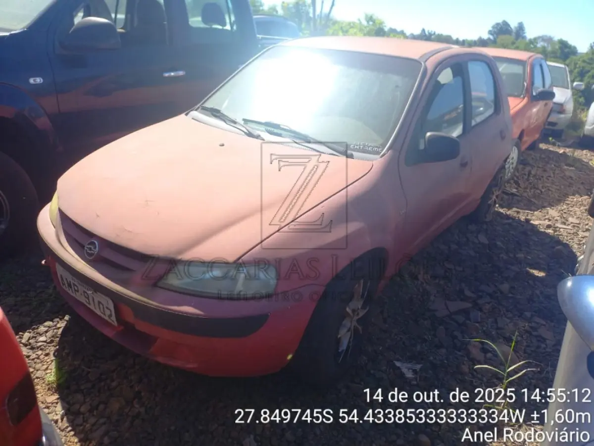 LOTE 001 - GM/CELTA 4P SPIRIT, placas AMP9102, ano/modelo: 2005/2005, na cor VERMELHA, Chassi:  9BGRX48J05G193684, RENAVAM: 00851290914.