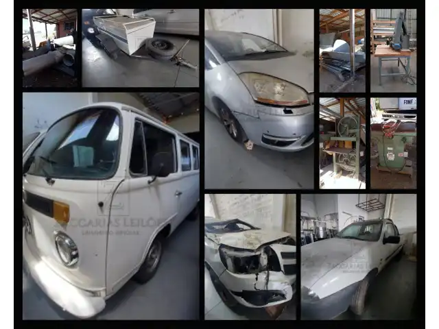 Leilão de Veiculos(Kombi, Courier, Montana acidentada, Reboque, CITROEN C4 Picasso Grand e Maquinas para fabricação de Moveis.