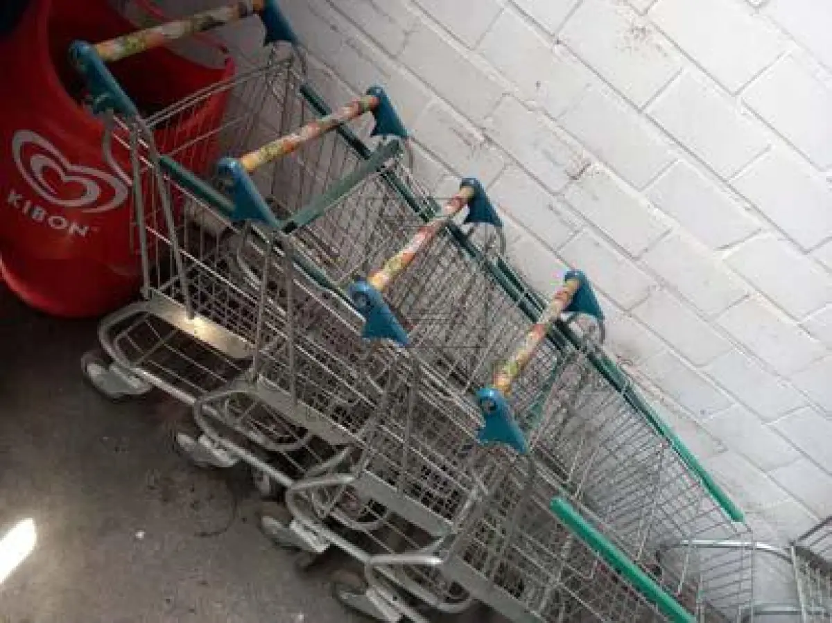 LOTE 056 - e Quatro  carrinhos de compras mini. Valor unitário 100,00.