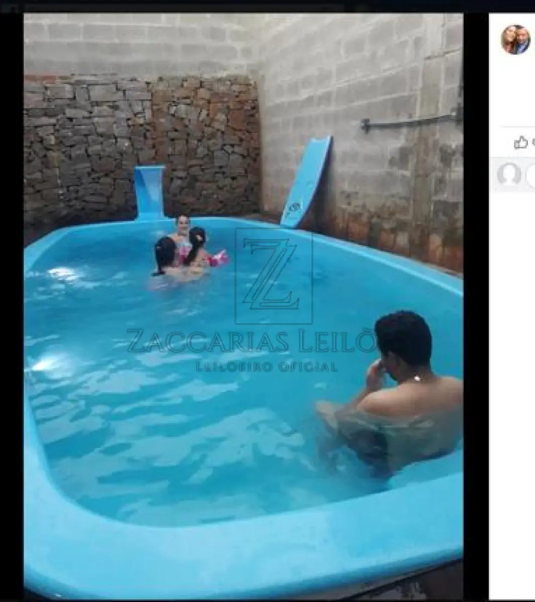 LOTE 009 - Uma piscina de fibra com casa de máquinas, já instalada.