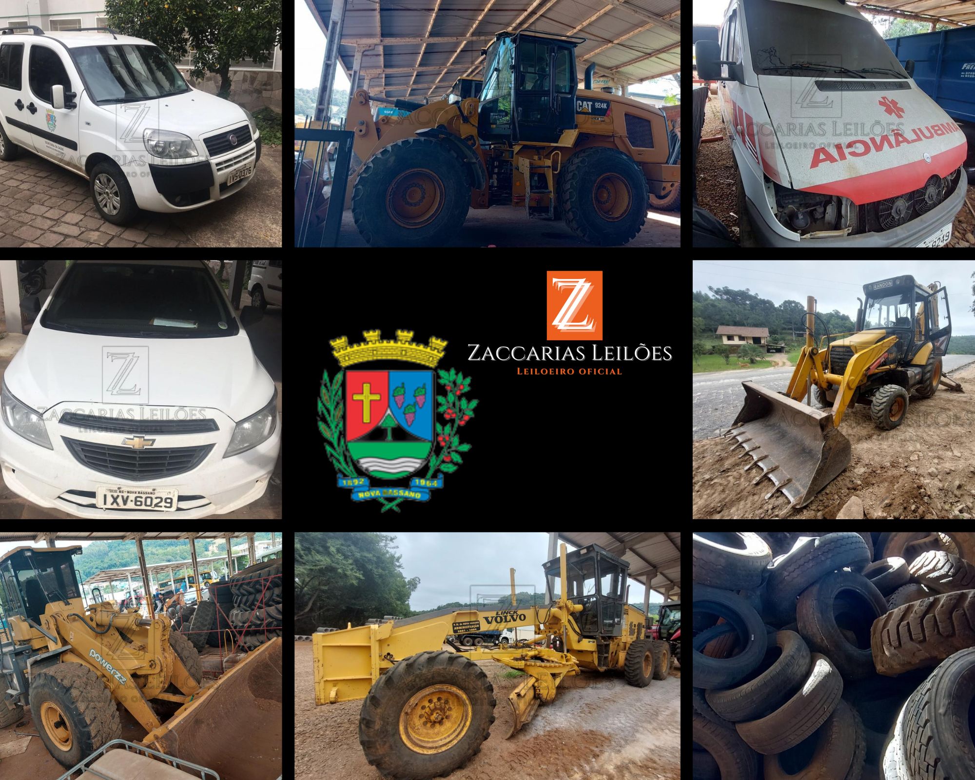 Excelente Leilão de Maquinas pesadas, veículos, peças diversas e sucatas  da Prefeitura de Nova Bassano RS.