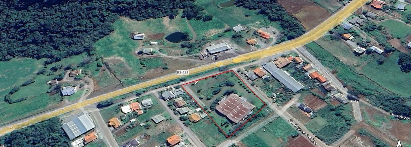 Terreno com 8.000m² e Pavilhão de 1.700m², Município do Parai RS e veículos.