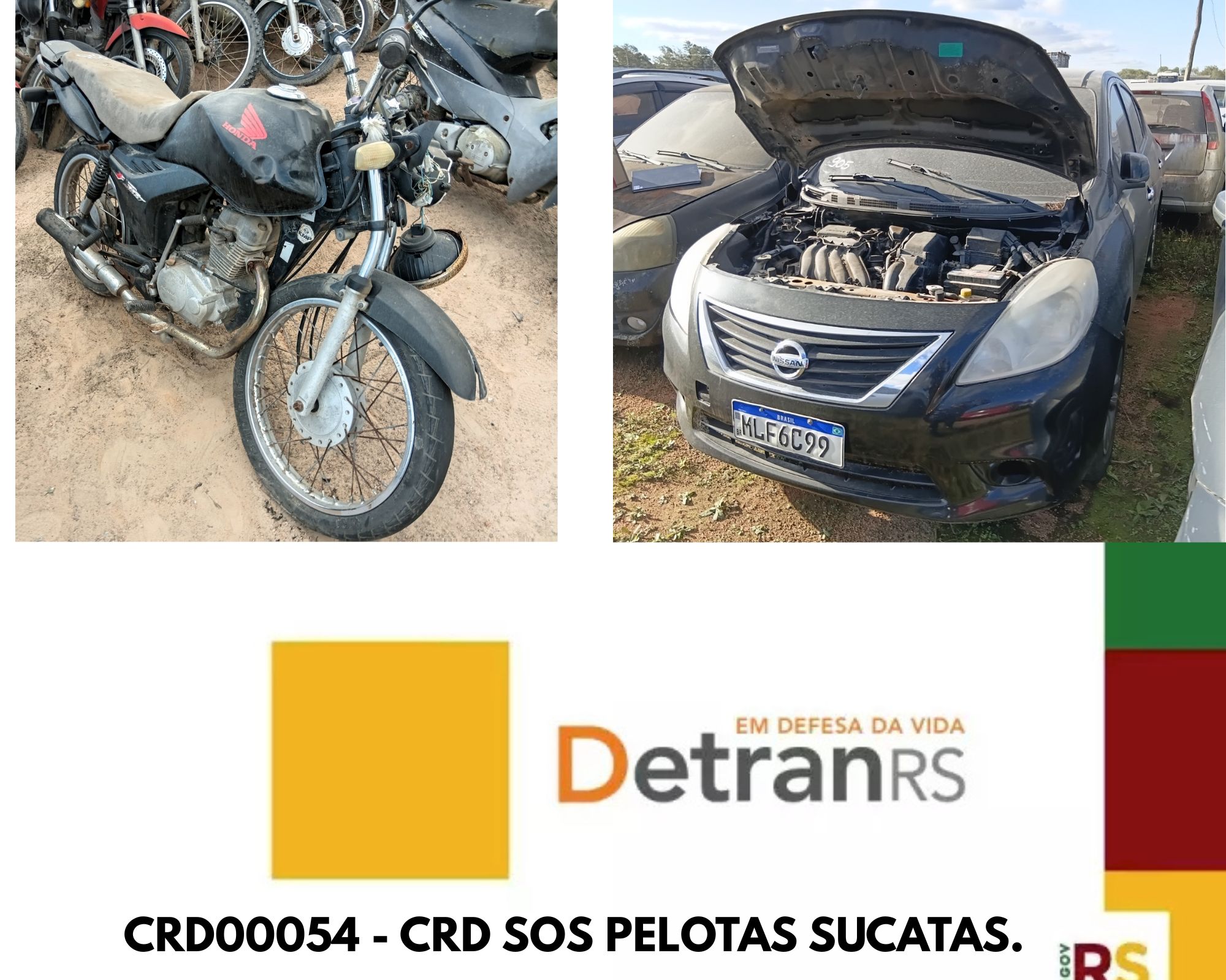 LEILÃO DETRAN/RS CRD00054 - SOS PELOTAS - SUCATAS